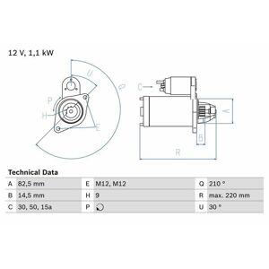 Bosch Starterfür Audi 80 B3 1.6 2.0 E 16v Quattro Coupe 16 V 100 C4 B4 Cabriolet A4 B5 1.8 T A6 Vw Passat C5 Syncro/4motion B5.5 B6 20v 4motion