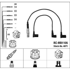 Ngk Zündleitungssatz Schwarz Für Mercedes-Benz 190 E 1.8 2.0 2.3 123 200 230 T Te 124 Ce G-Klasse Ge T1 210 220cat Schwarz