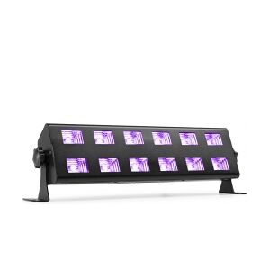 UV lys bar, BUV263 med 12 stk. kraftige UV LED / 34cm bred / solid monteringsfod