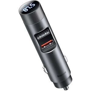 Baseus Energy Column Pro Bluetooth FM Transmitter 30W Biloplader 2 x USB-A & USB-C - Grå