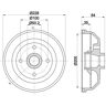 HELLA PAGID Tambor de freno para OPEL: Corsa, Tigra & VAUXHALL: Tigra (Ref: 8DT 355 301-551)