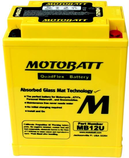 MOTOBATT Bateria  Mb12u Equivale Yb12aa, Yb12ala, Yb12ala2,Yb12ab, Yb12ca