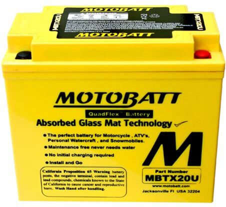 MOTOBATT Bateria  Mbtx20u - Ytx20bs-Ytx20lbs-Ytx20hbs- Harley Davidson