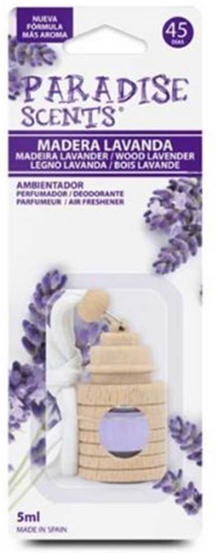 PARADISE SCENTS Ambientador coche madera  lavanda 5 ml