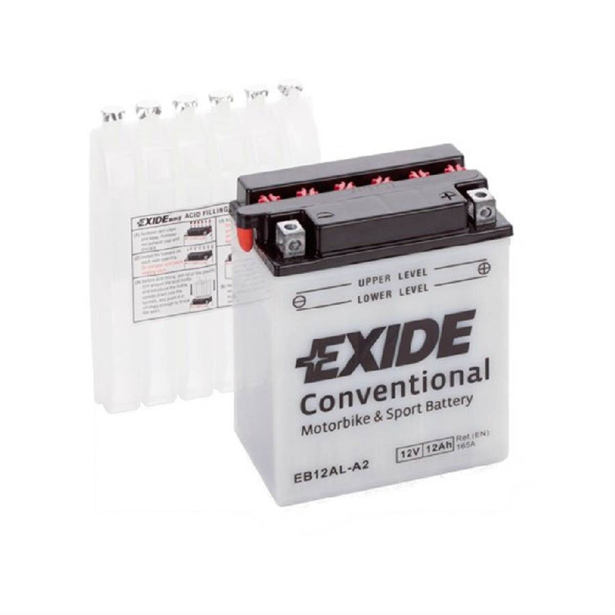 EXIDE Batería de moto  eb12al-a2 12ah 165a 12v