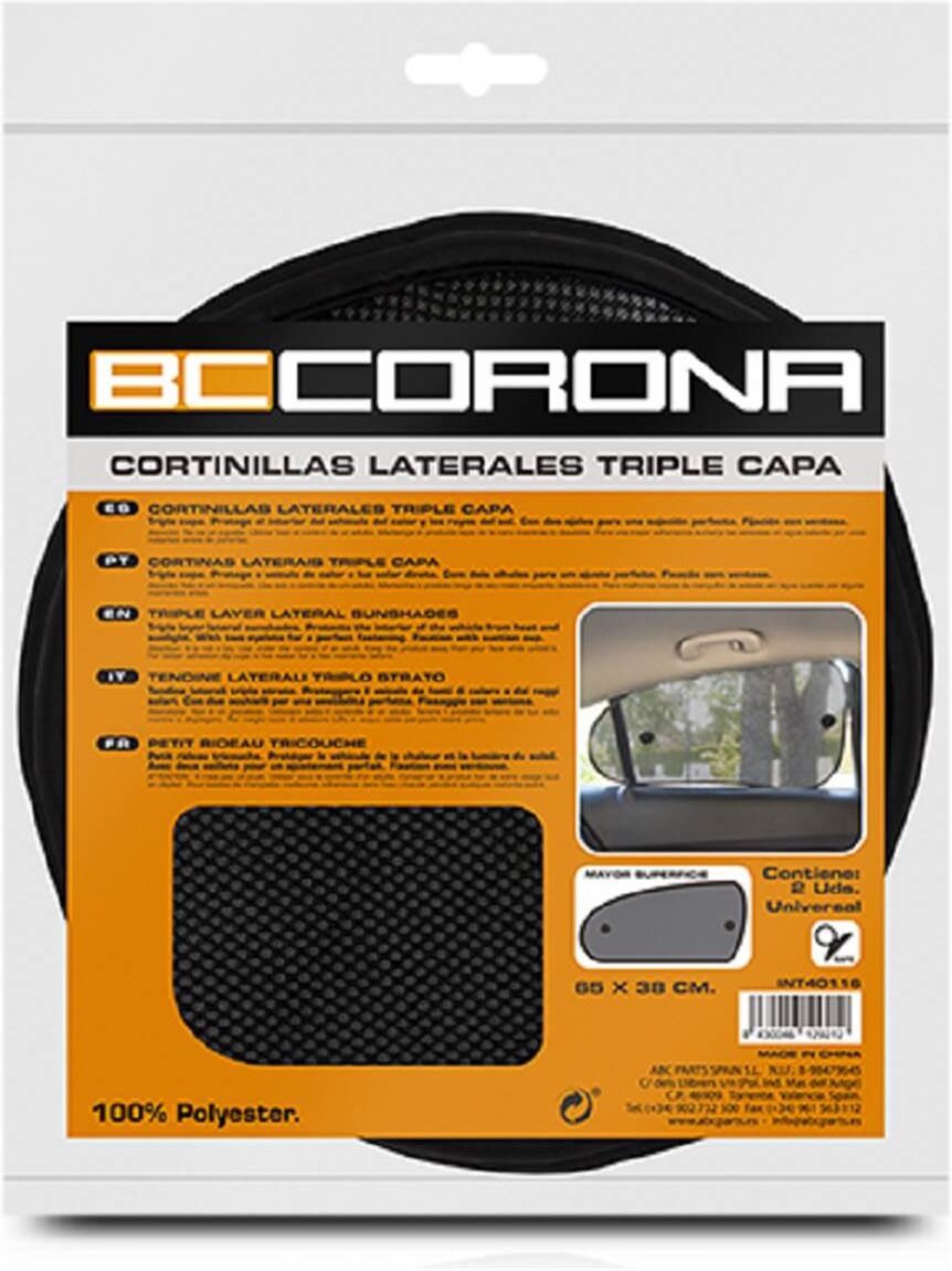 BC CORONA 2 cortinillas laterales 3 capas 65x38