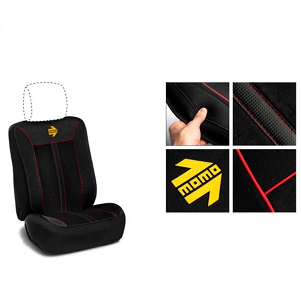 MOMO Funda asiento coche negro/rojo  street universal