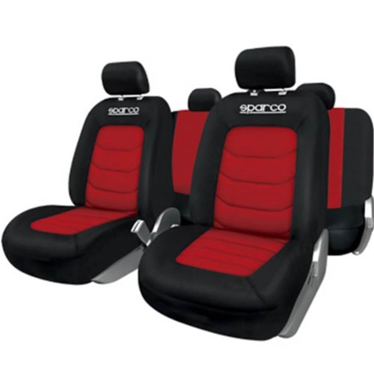 Sparco Juego completo de fundas de asiento para coch  s-line roja/negra