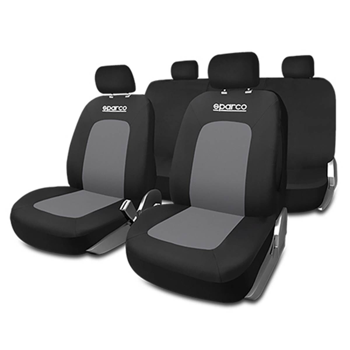 Sparco Juego completo de fundas de asiento para coche  negro y gris sport