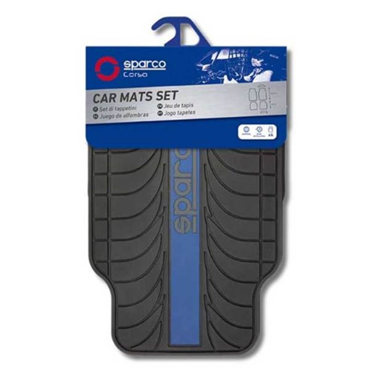 Sparco Juego alfombrillas coche  universal PVC/látex azul