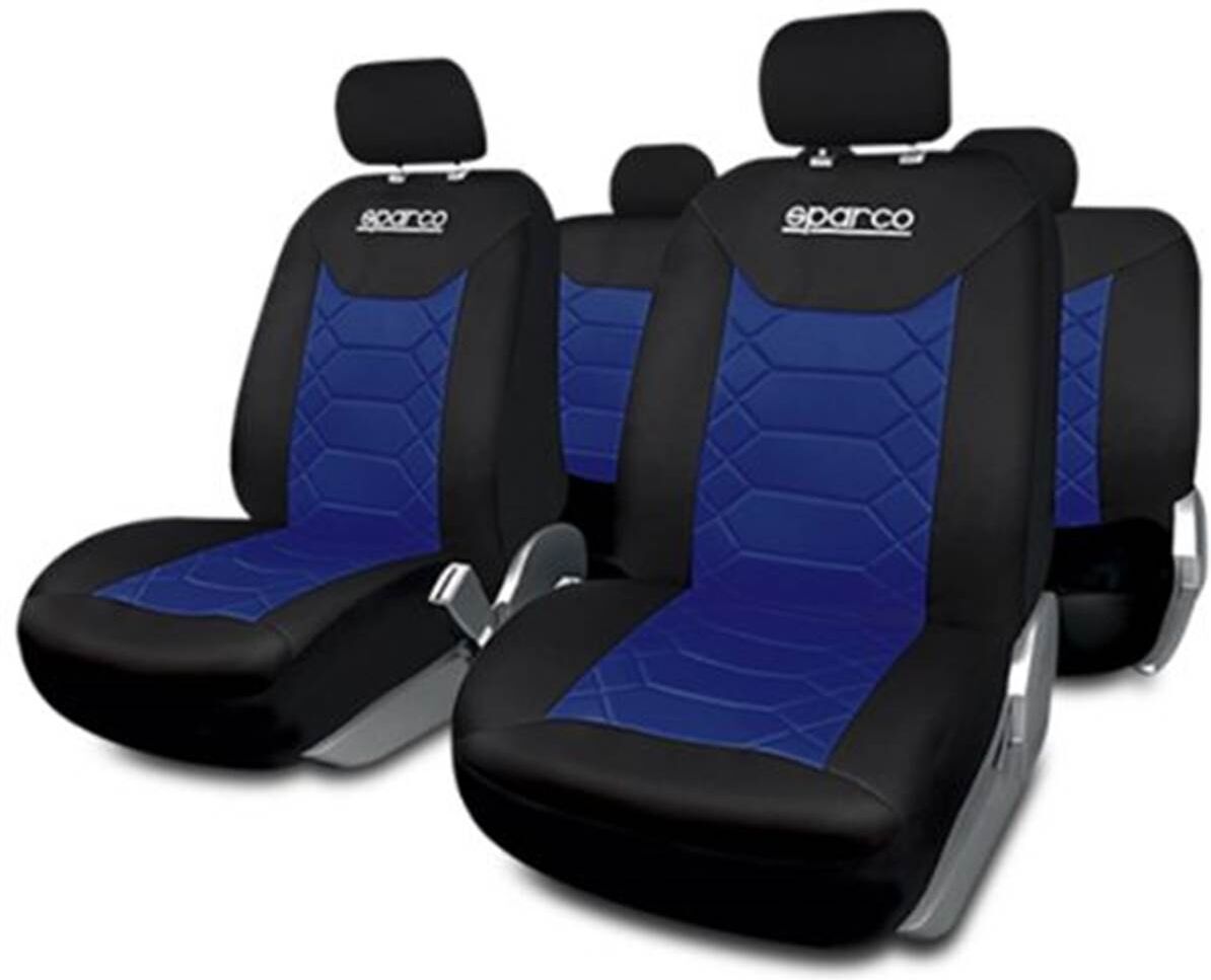 Sparco Juego completo de fundas de asiento para coche  bk azul