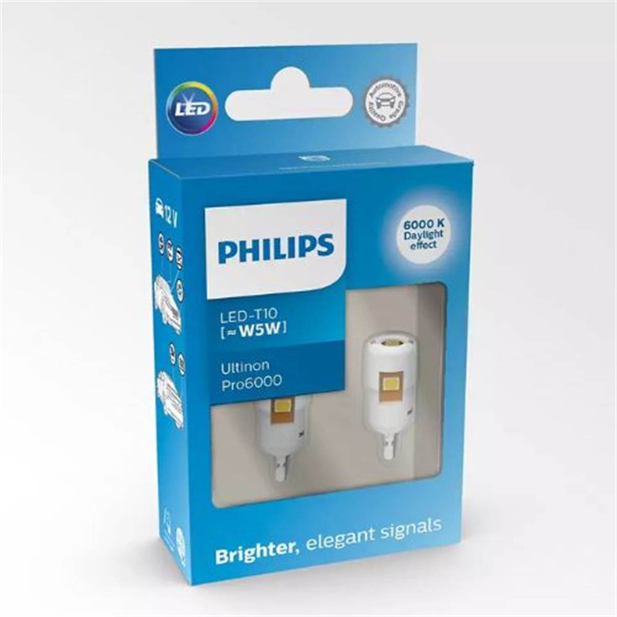 Philips Bombilla Led blanco T10 [~W5W]  Ultinon Pro6000 2 ud 12 V 6000 K