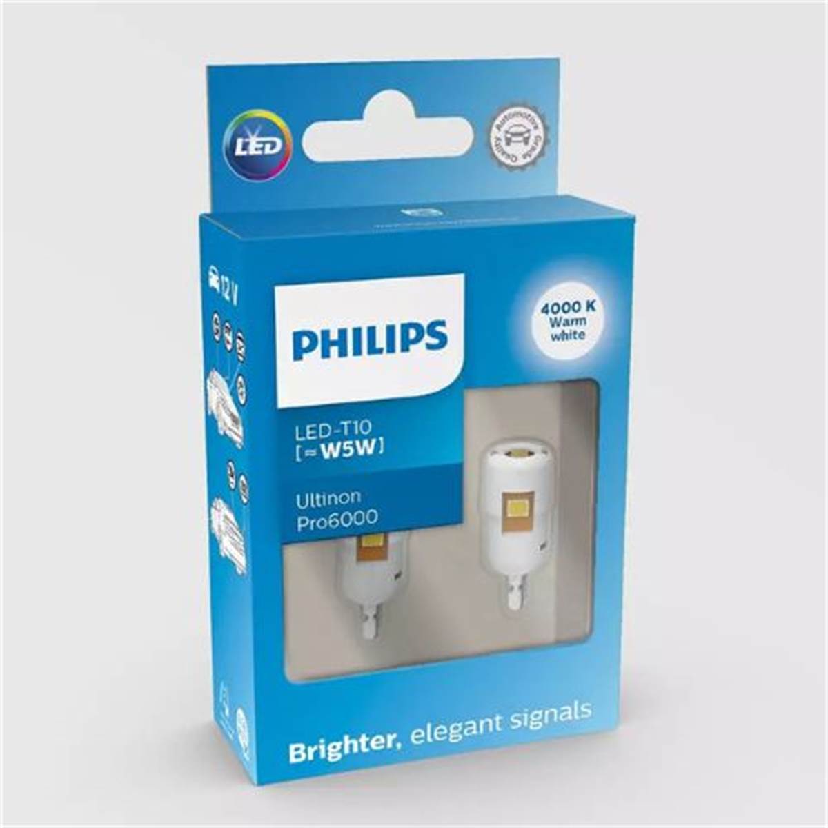 Philips Bombilla Led blanco T10 [~W5W]  Ultinon Pro6000 2 ud 12 V 4000 K