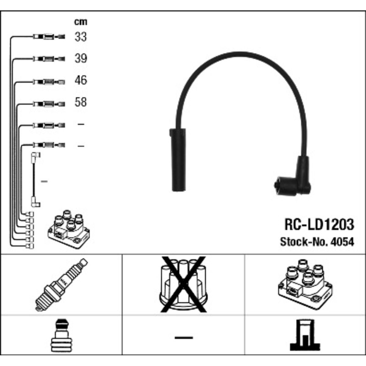 Juego de cables de encendido NGK 4054