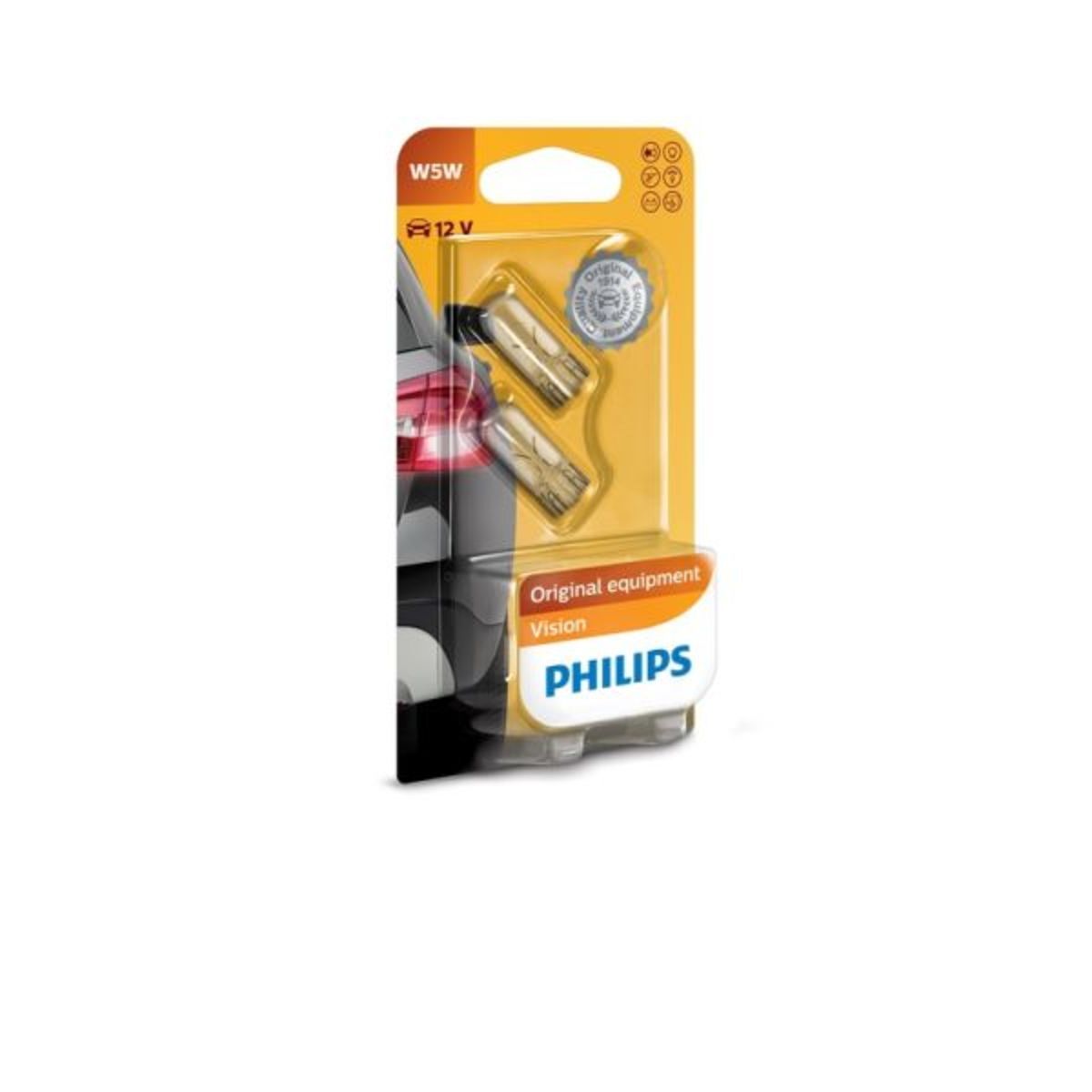 Bombilla del panel de instrumentos PHILIPS W5W 12V/5W, 2 Pieza