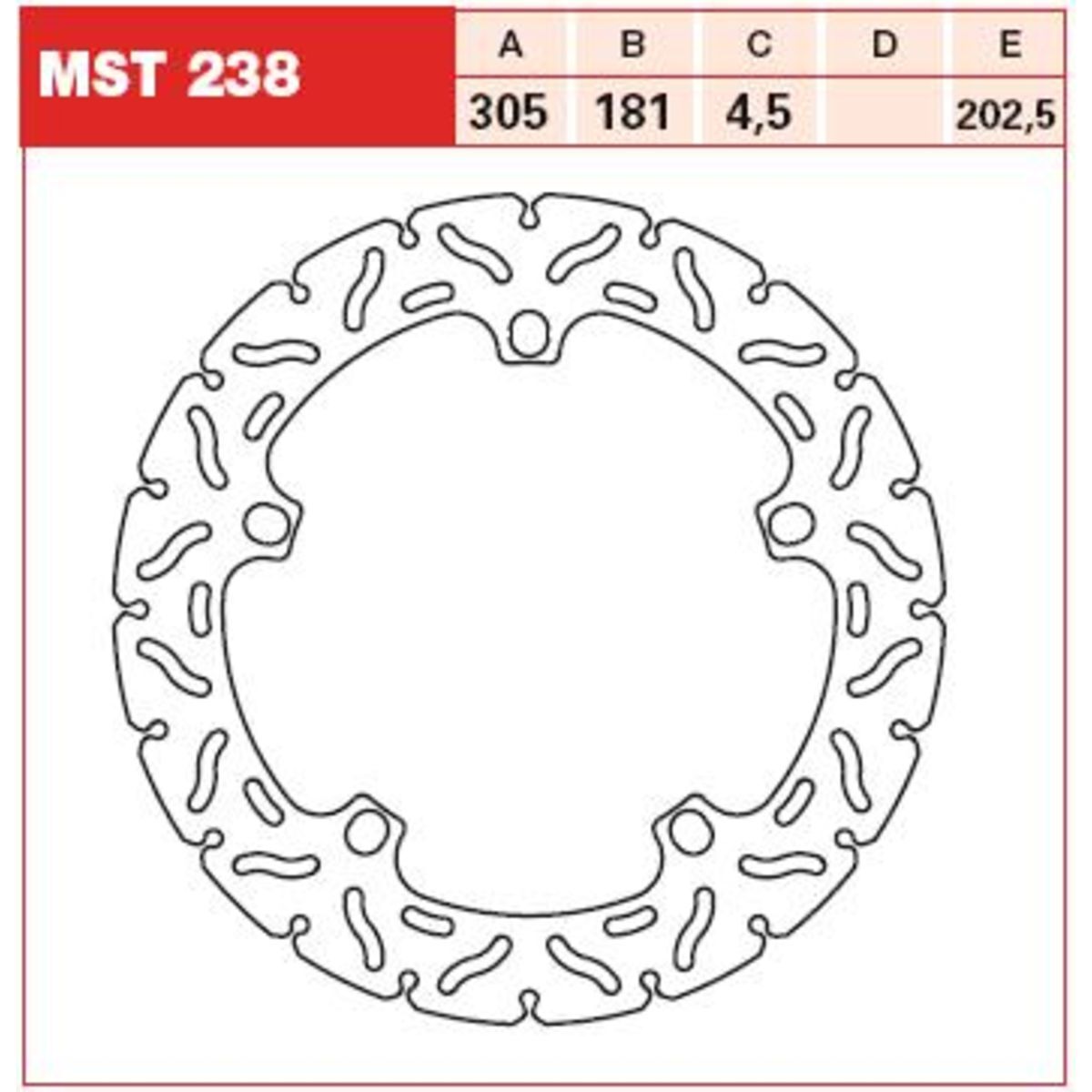 Disco de freno TRW MST238, 1 Pieza