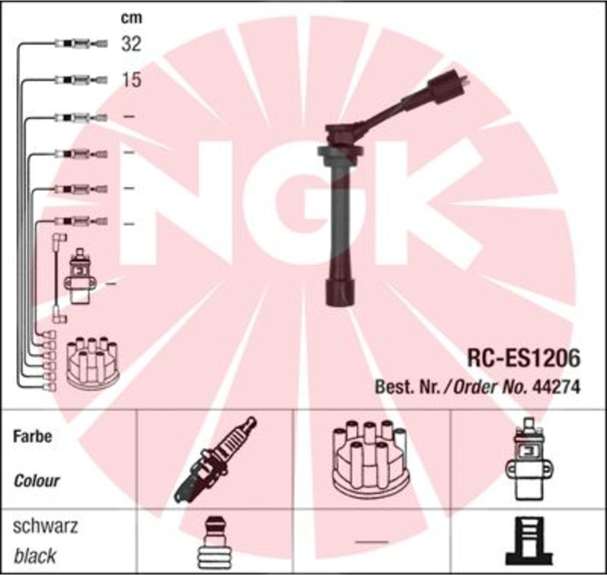 Juego de cables de encendido NGK 44274