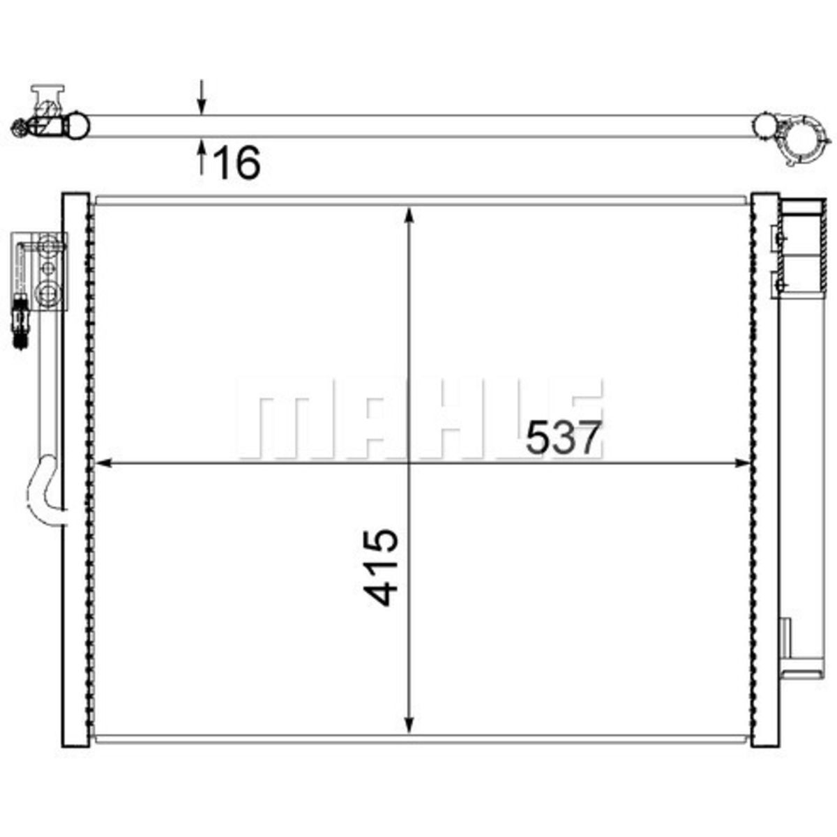 Condensador, aire acondicionado BEHR MAHLE AC 596 000S