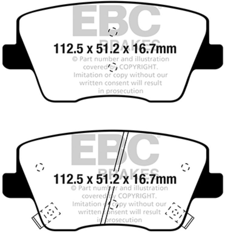 Juego de pastillas de freno, freno de disco EBC BRAKES Yellow Stuff DP42344R, Trasero