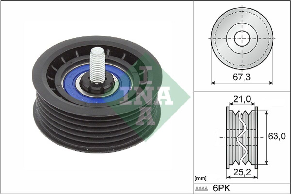 Polea tensora/guía, correa trapezoidal INA 532 0906 10