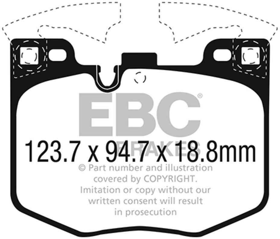 Juego de pastillas de freno, freno de disco EBC BRAKES Yellow Stuff DP42302R, Delantero