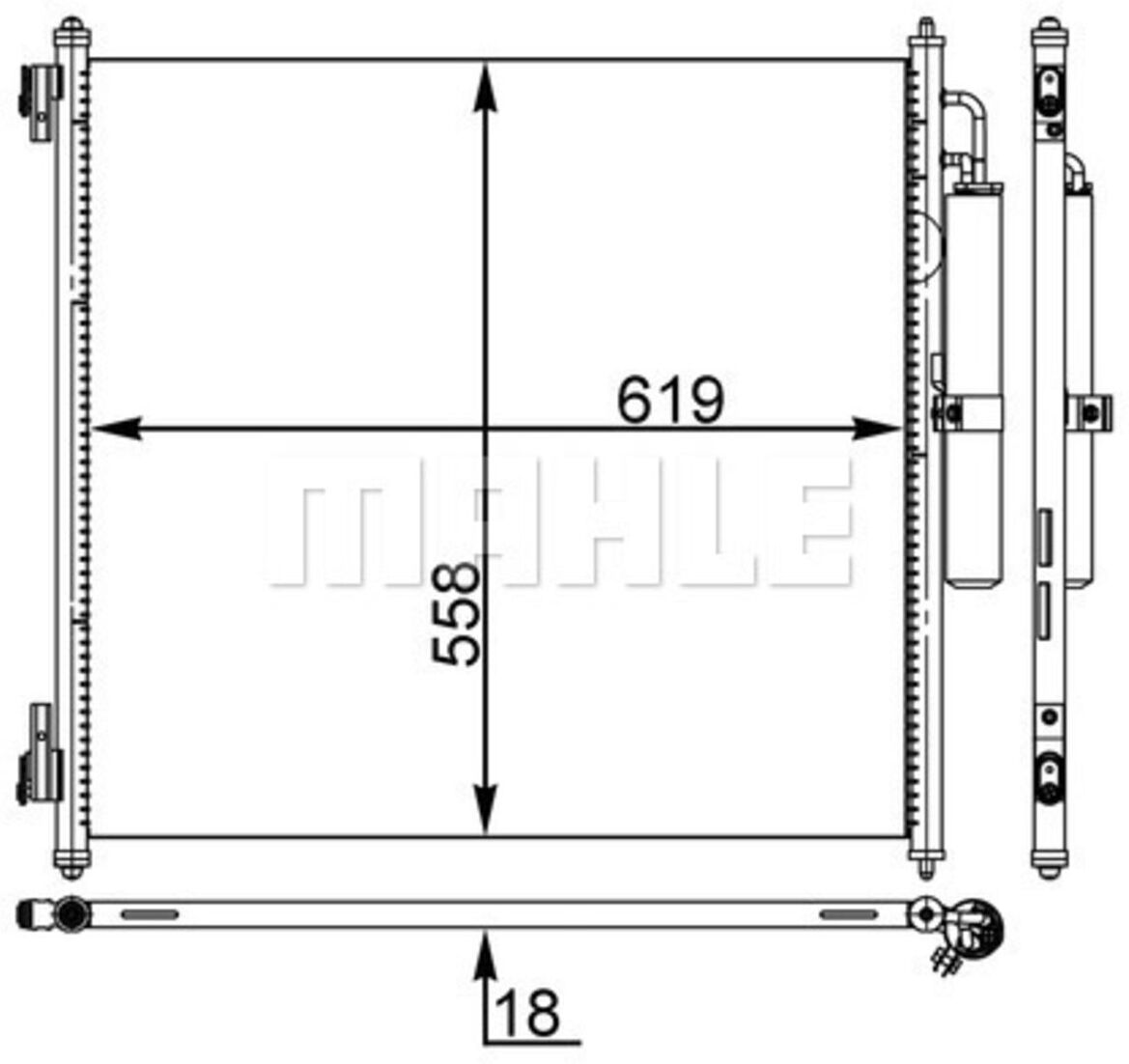 Condensador, aire acondicionado BEHR MAHLE AC 37 000S