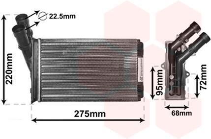 VAN WEZEL Radiador de calefacción para CITROËN: Xsara, Berlingo, Xantia, ZX & PEUGEOT: Partner, 306, Ranch (Ref: 09006055)