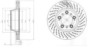 DELPHI Disco de freno trasero derecho para PORSCHE: 911 (Ref: BG9097C)