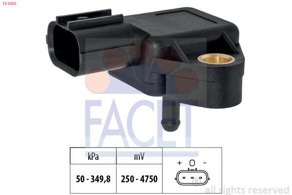 FACET Sensor, presión de sobrealimentación para MITSUBISHI: ASX, Outlander, Lancer, L200 & CITROËN: C4 Aircross & PEUGEOT: 4008 (Ref: 10.3262)