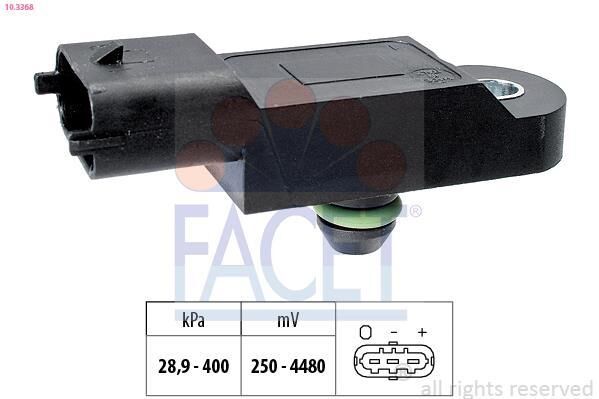 FACET Sensor, presión de sobrealimentación para RENAULT: Mégane, Scénic, Master, Espace, Talisman, Alaskan & OPEL: Vivaro, Movano (Ref: 10.3368)