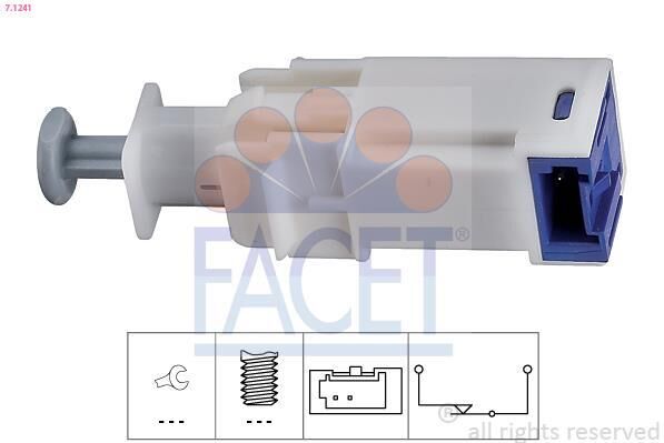 FACET Interruptor de control, regulador de velocidad para CITROËN: Nemo & FIAT: Fiorino, Punto, Linea, Qubo & PEUGEOT: Bipper (Ref: 7.1241)