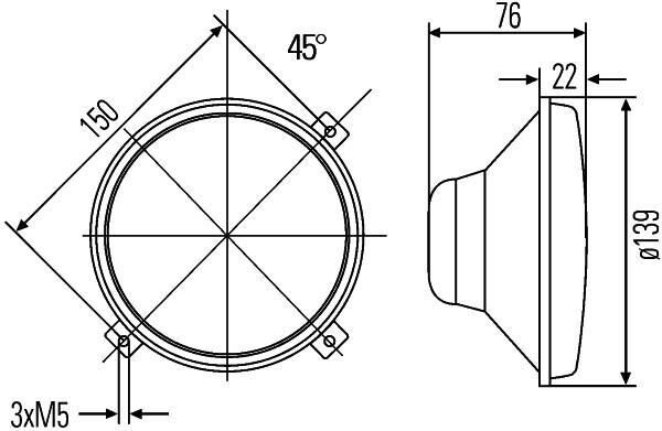 HELLA Faro principal (Ref: 1A3 996 002-201)