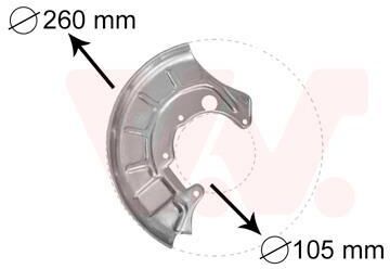 VAN WEZEL Chapa protectora contra salpicaduras, disco de freno para SEAT: Cordoba & VOLKSWAGEN: Golf, Polo, Jetta (Ref: 5812372)