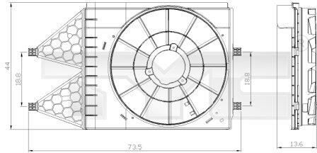 TYC Soporte, ventilador del radiador para SEAT: Ibiza & VOLKSWAGEN: Polo & SKODA: Fabia, Roomster (Ref: 837-0033-1)