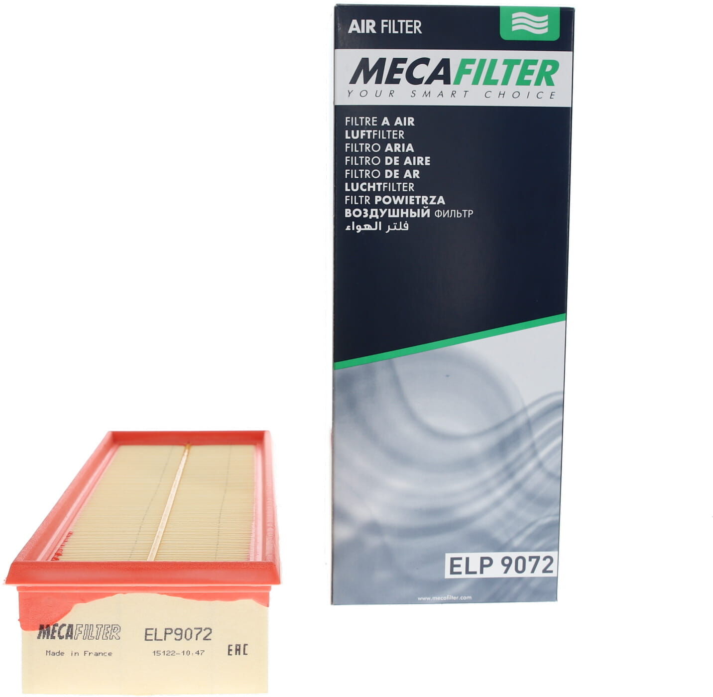 MECAFILTER Filtro de aire para VOLKSWAGEN: Golf, Passat, Touran, Tiguan, Caddy, Scirocco, Jetta, Eos, Sharan, CC, New Beetle (Ref: ELP9072)