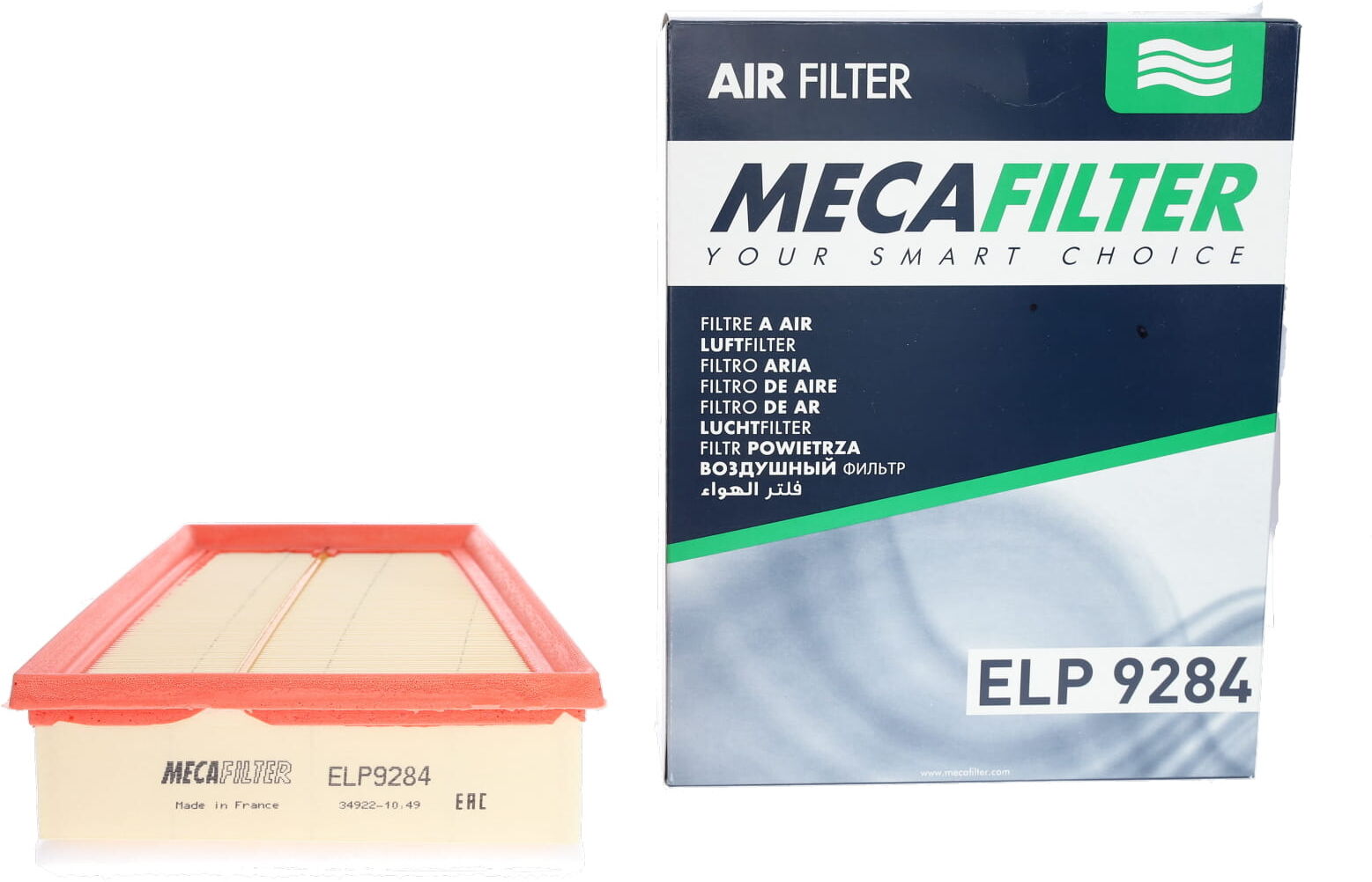 MECAFILTER Filtro de aire para RENAULT: Mégane, Scénic, Fluence (Ref: ELP9284)