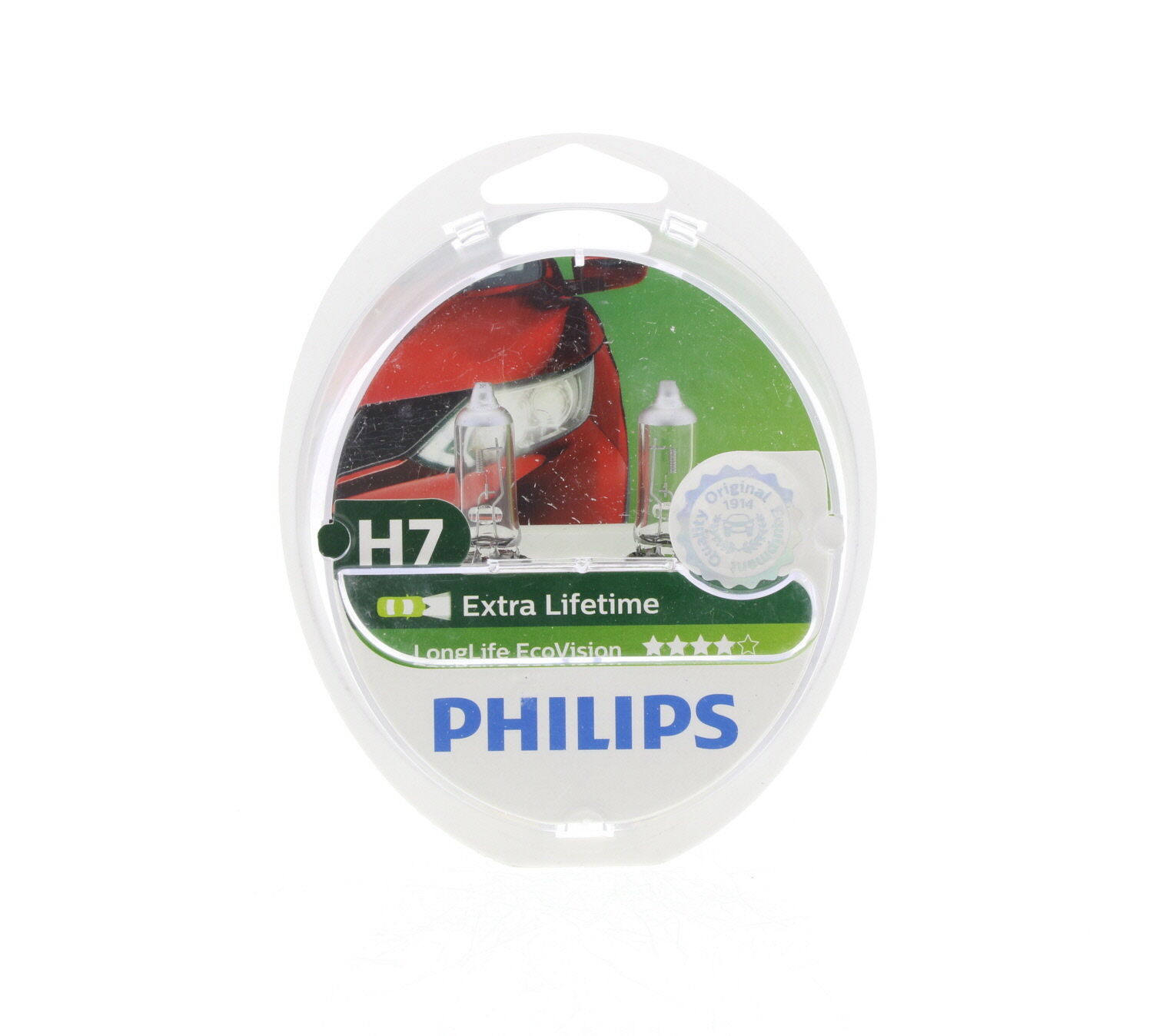 Philips Lámpara H7 LONGLIFE ECOVISION halógena para SEAT: Ibiza, Leon, Altea, Toledo, Cordoba, Ateca, Exeo, Arona, Alhambra, Arosa (Ref: 12972LLECOS2)