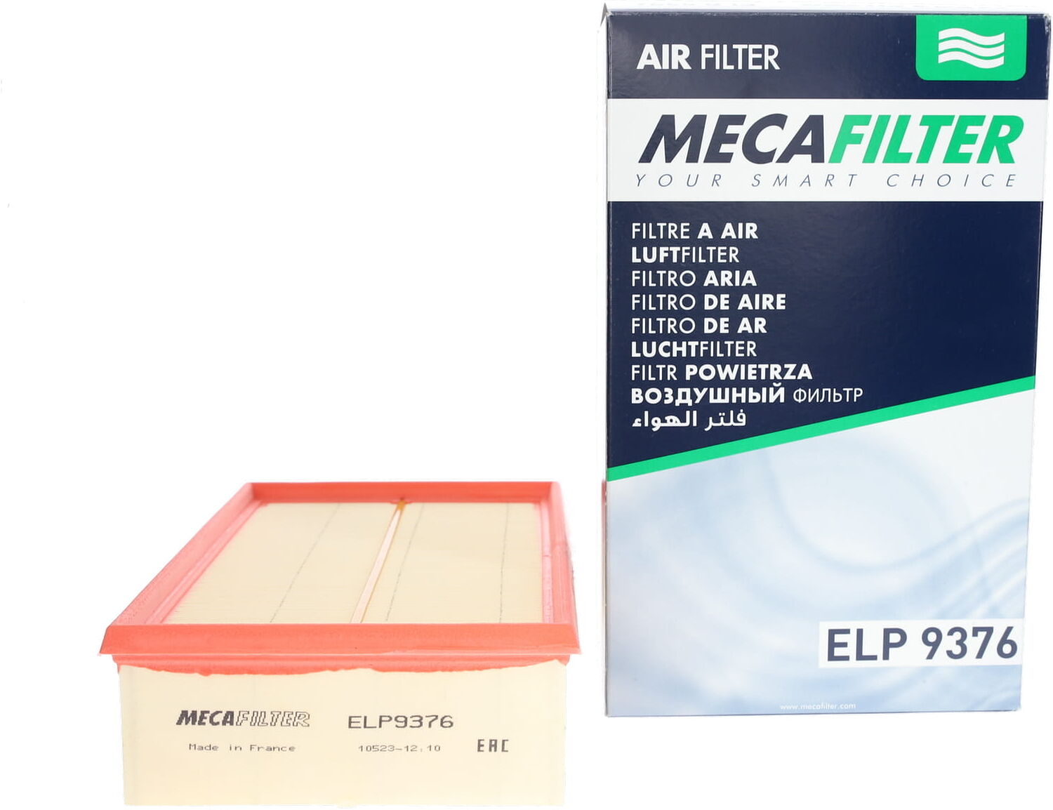 MECAFILTER Filtro de aire para SEAT: Leon, Ateca, Tarraco & VOLKSWAGEN: Golf, Tiguan, Passat, Touran, Polo, T-Roc, Arteon (Ref: ELP9376)