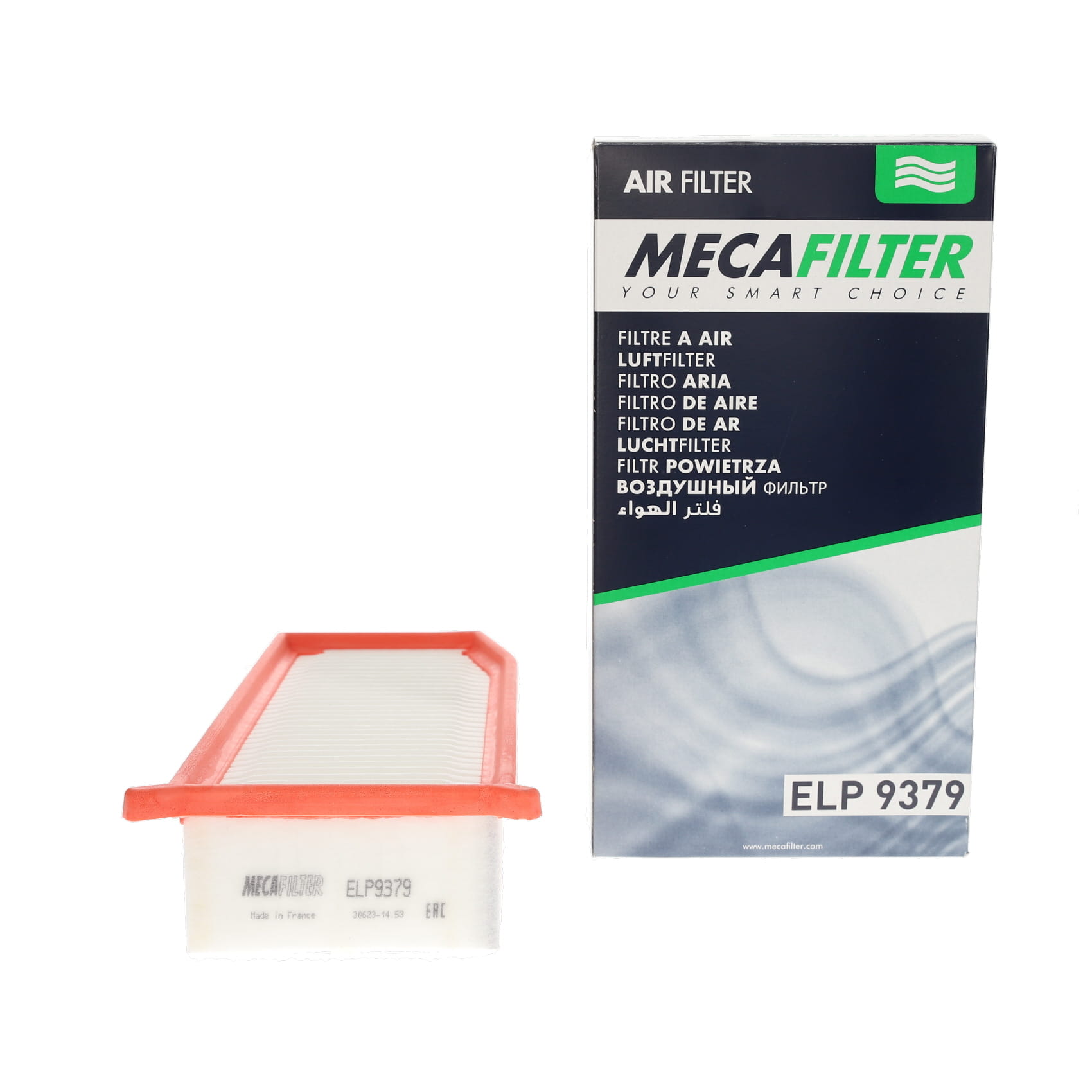 MECAFILTER Filtro de aire para DACIA: Sandero, Lodgy, Dokker, Duster, Logan & RENAULT: Clio, Captur, Express, Duster (Ref: ELP9379)