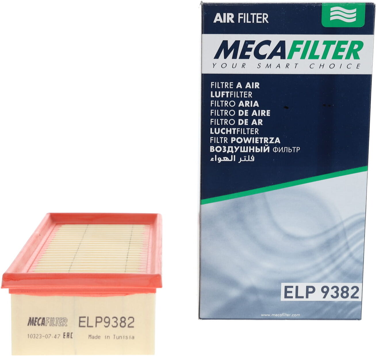 MECAFILTER Filtro de aire para PEUGEOT: 2008, 308, 208, 301 & CITROËN: C3, C4 Cactus, C-Elysée, C3 Aircross, DS3 & OPEL: Crossland (Ref: ELP9382)