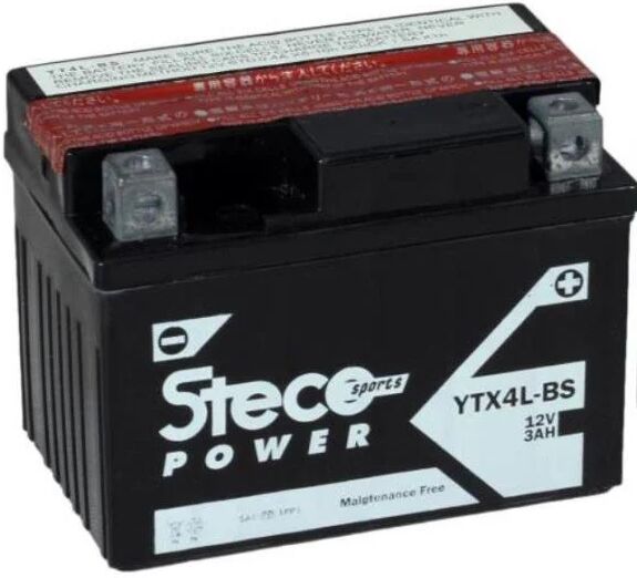 Steco Powersports Batería moto 12.0 3.0 Sin mantenimiento (Ref: YTX4L-BS)