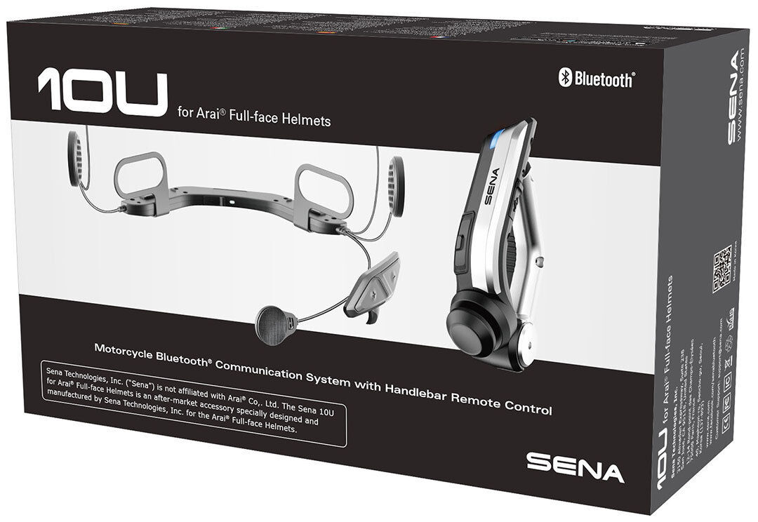 Sena 10U - Arai Paquete individual del sistema de comunicación Bluetooth - Negro (un tamaño)