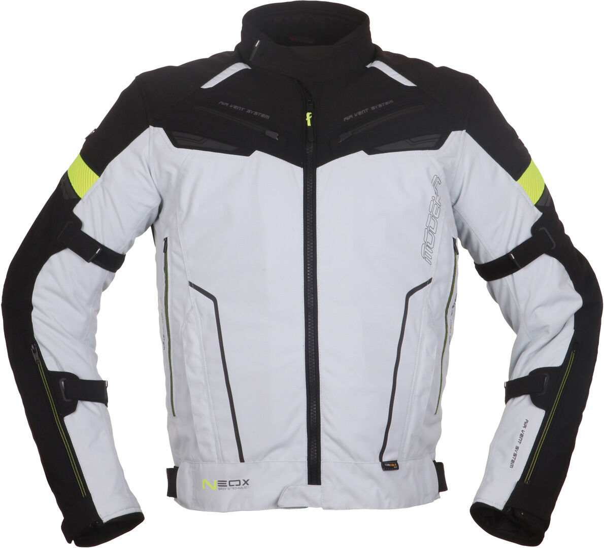 Modeka Neox Chaqueta textil para motocicletas - Negro Gris (S)