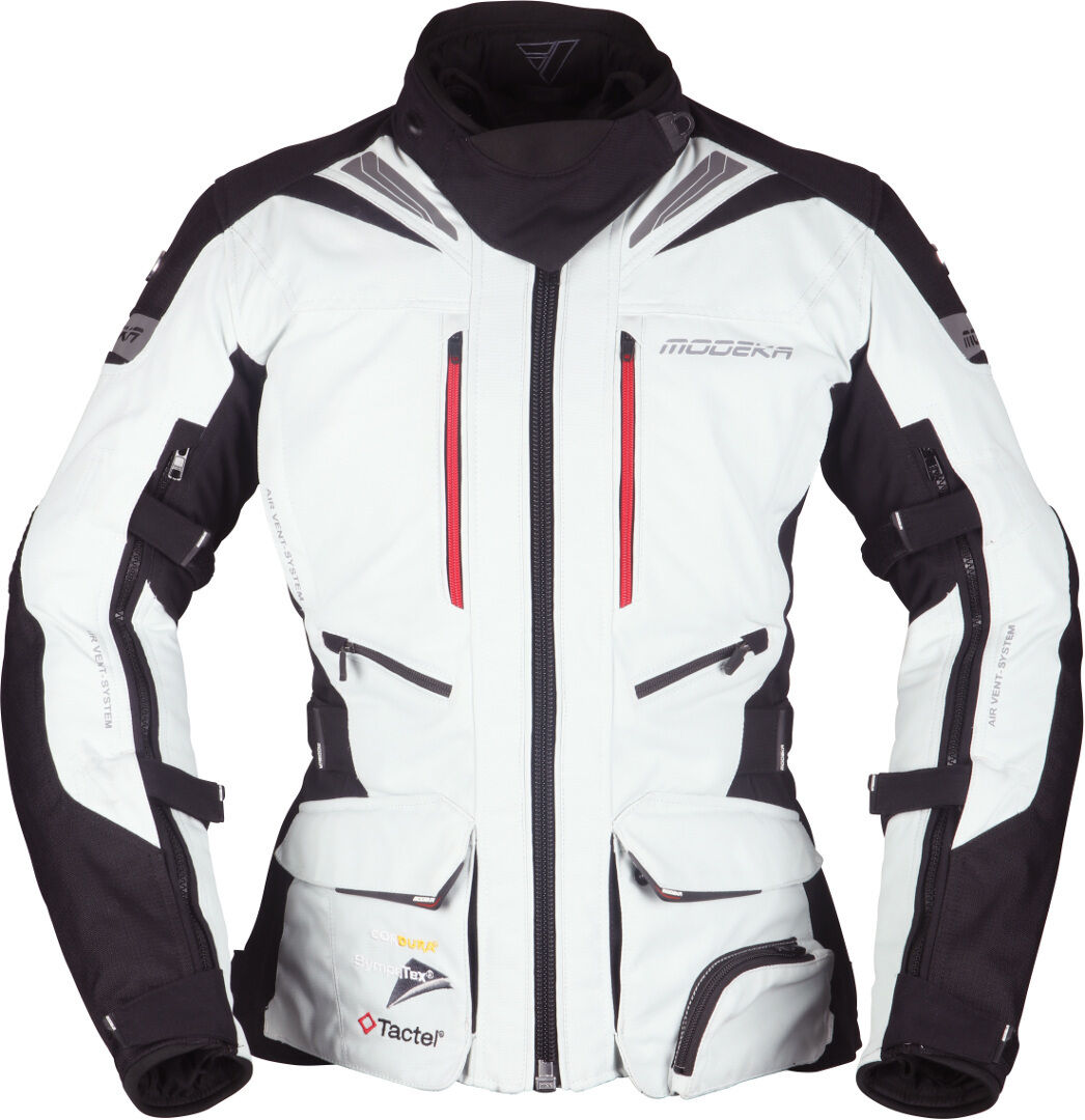 Modeka Panamericana Chaqueta textil para motocicletas de señoras - Negro Gris (46)