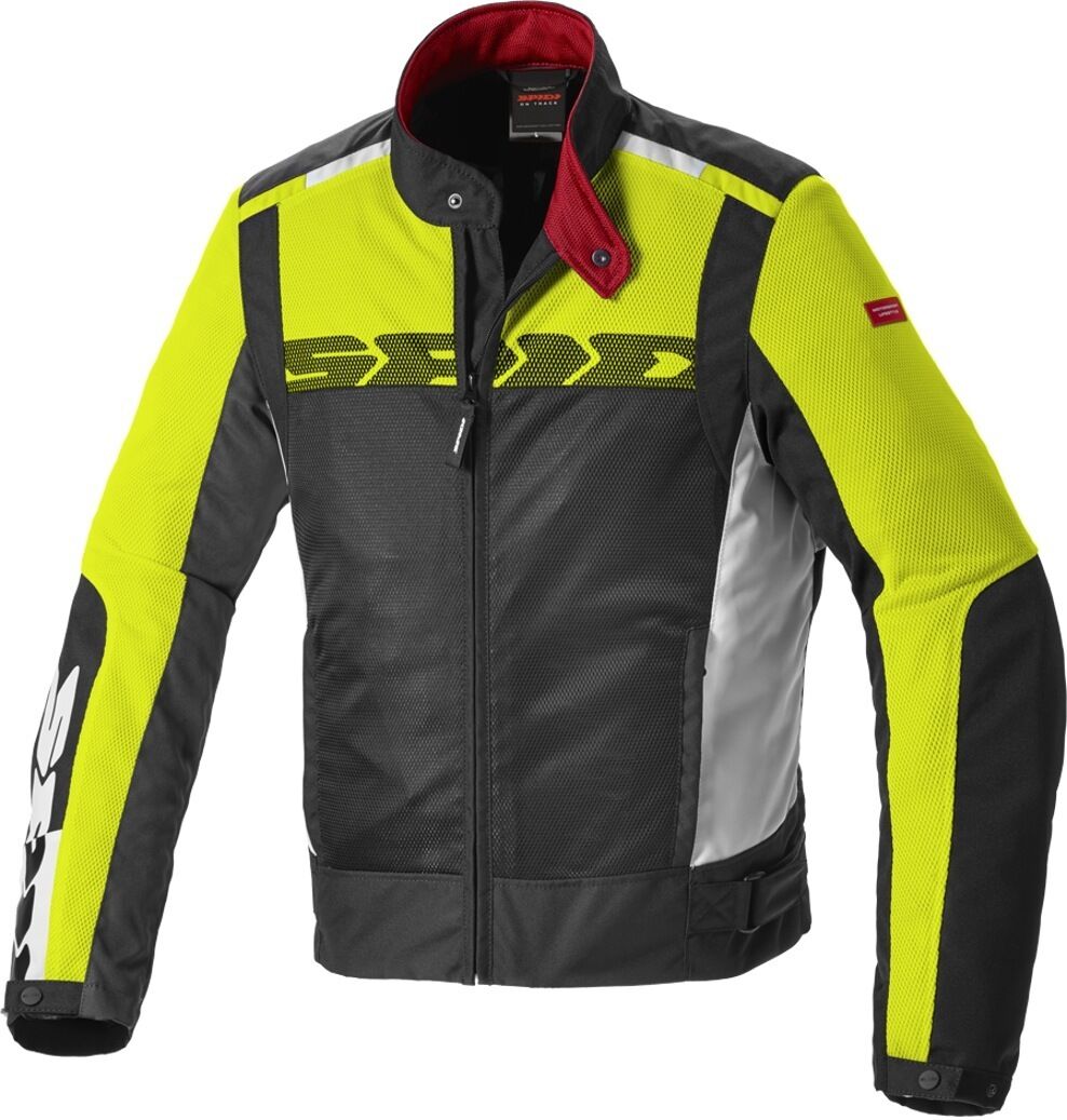 Spidi Solar Net Sport Chaqueta de moto textil - Negro Amarillo (2XL)