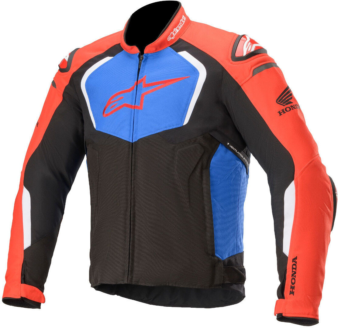 Alpinestars Honda T-GP Pro V2 Chaqueta textil para motocicletas - Negro Rojo Azul (M)