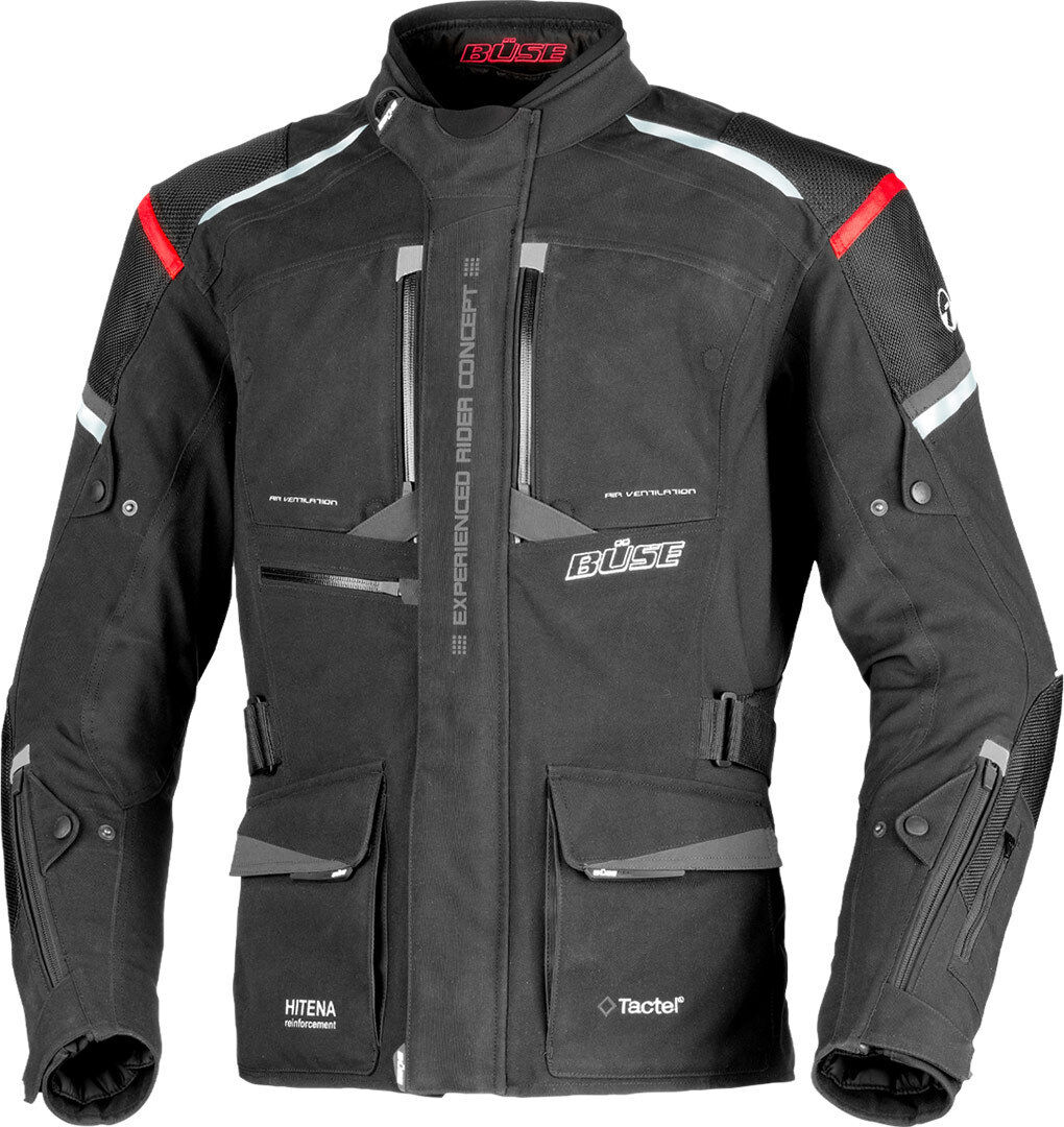 Büse Nova Chaqueta textil para motocicletas - Negro Rojo (48)