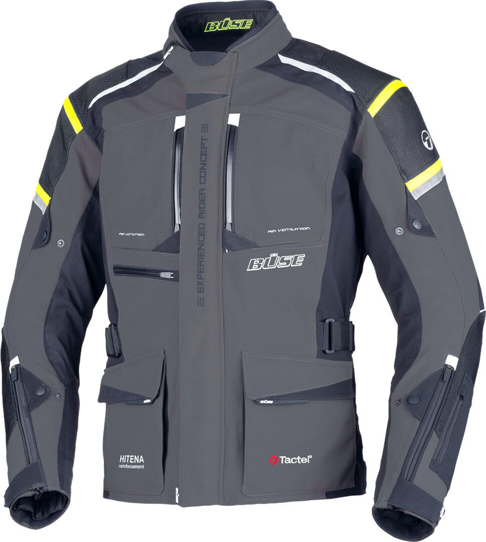 Büse Nova Chaqueta textil para motocicletas - Negro Amarillo (48)