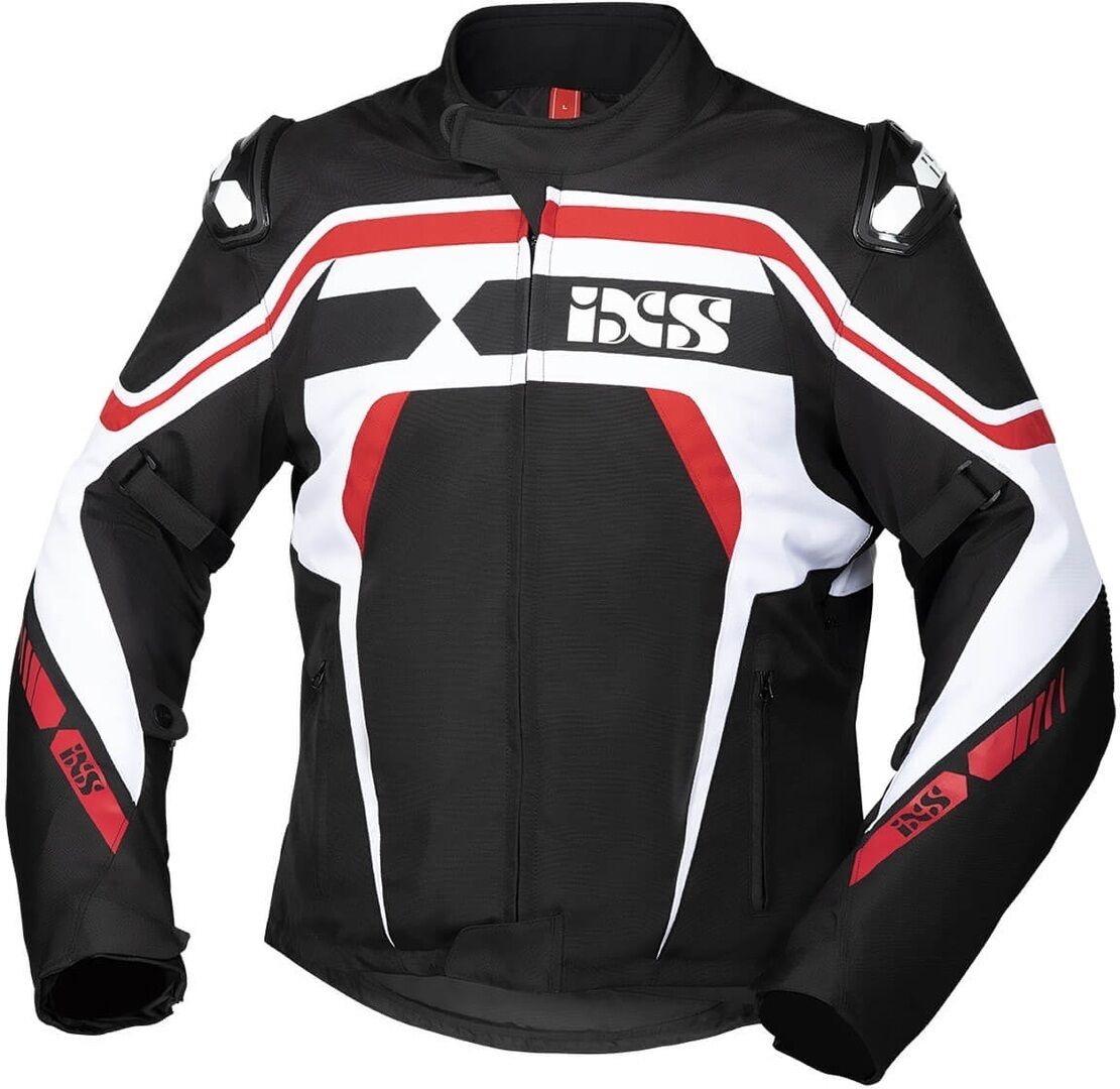 IXS Sport RS-700-ST Chaqueta textil para motocicletas - Negro Blanco Rojo (L)