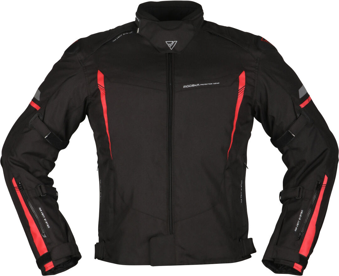 Modeka Aenergy Chaqueta textil para motocicletas - Negro Rojo (L)